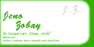 jeno zobay business card